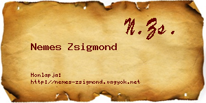 Nemes Zsigmond névjegykártya